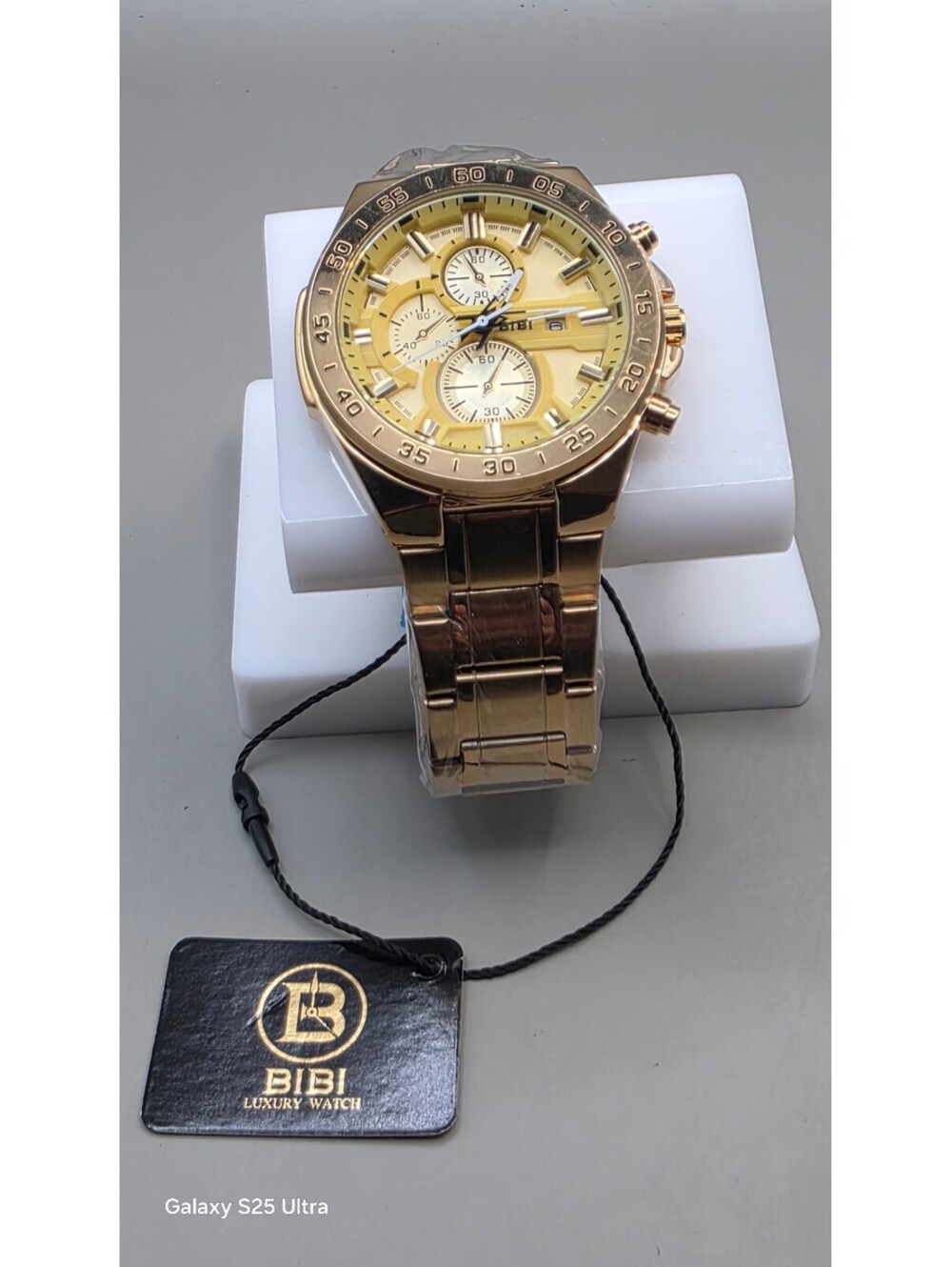 BIBI Luxury Gold Dial/Gold Band Mens Watch- 46mm Men's Watch